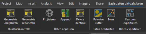 Eigene Registerkarte im Menüband
