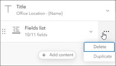 Pop-up Fieldlist löschen