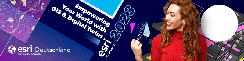 Banner der Esri Konferenz 2023