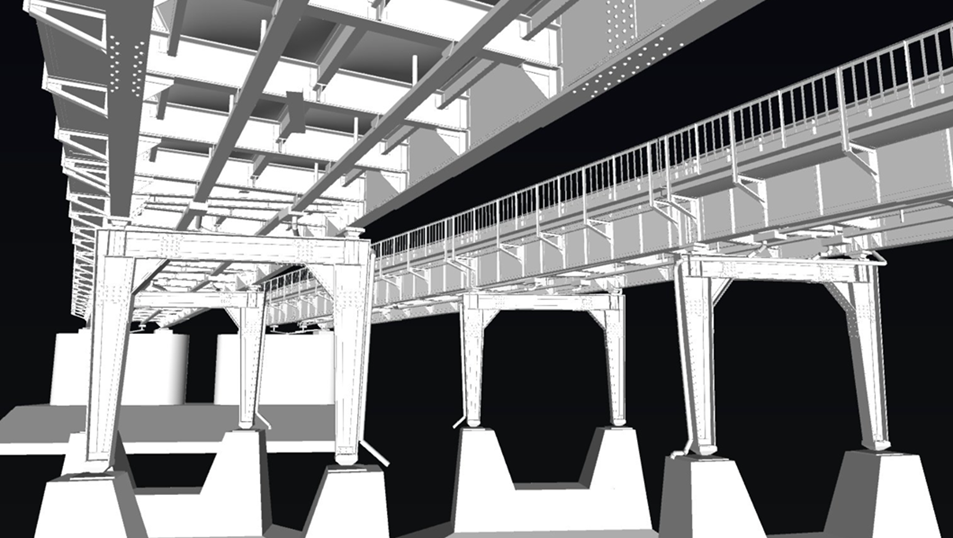 Hochdetailliertes BIM-Modell zeigt einen Teil der Siemensbahn in Berlin