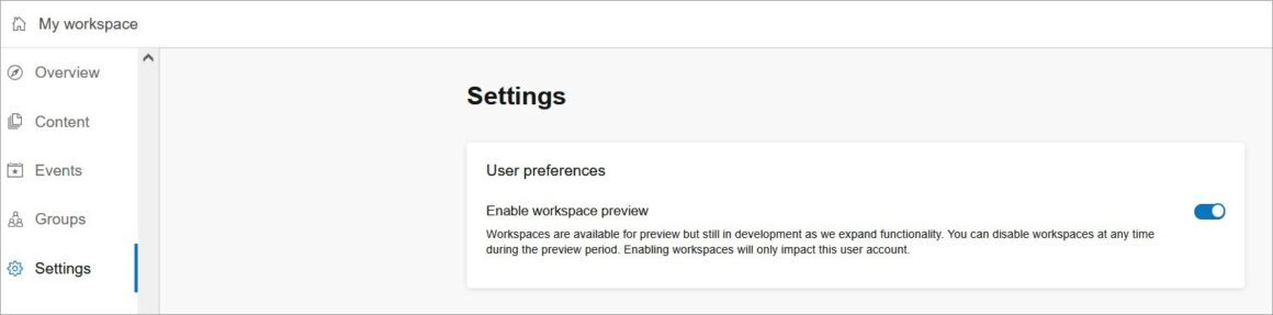 Sie können Workspaces in Ihrem Benutzer-Workspace deaktivieren.<br />
