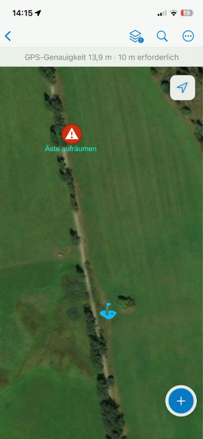 Erfassung einer Vernässung und Gefahrenstelle im Feld&nbsp;