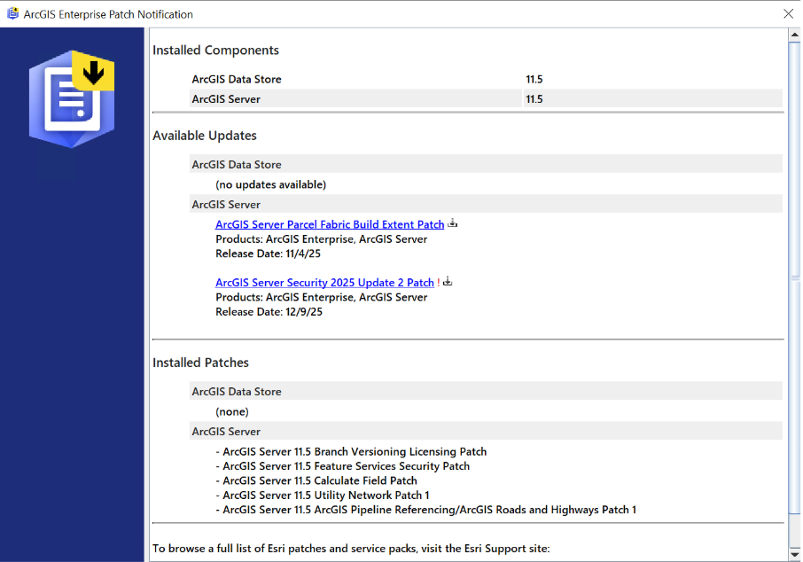 ArcGIS Enterprise Patch Notification